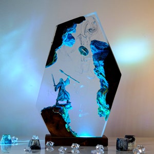 Rings Lord Resin Lamp, Handmade LOTR Room decor Epoxy Lamp, Personalized Gift, Resin Night light for kids, desk decor, desk lamp