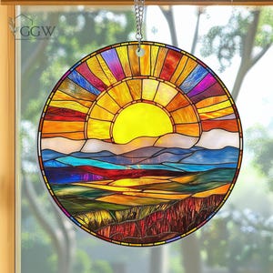 Sunset ACRYLIC Suncatcher, Sunset Decor, Colorful Suncatcher, Window Suncatcher, Nature Suncatcher, Glass Suncatcher, Sun Catcher Ornament