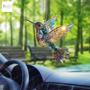 Colorful Hummingbird Acrylic 2D Flat Ornament, Hummingbird Hanging Gift, Bird Christmas Ornament, Memorial Gift, Hummingbird Window Decor