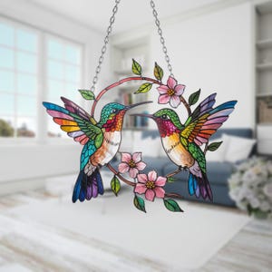 Hummingbird Acrylic Window Hanging, Hummingbird Acrylic Wall Hanging, Window Decor, Hummingbird Ornament, Gift for Her, Home Decoration